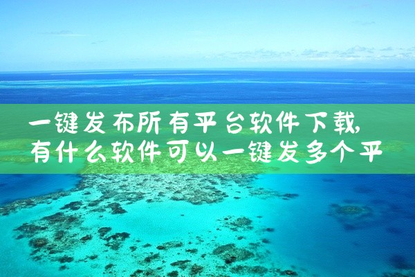 一键发布所有平台软件下载